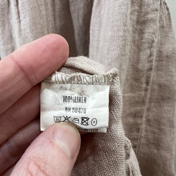 Le Raganne Womens Italian Linen Midi Dress Sz L Dusty Lavender Beach Cottagecore - Picture 4 of 8